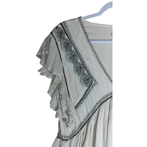 Free People Falling Water Embroidered Boho Peasant Tunic Festival Cottage Size M - Picture 3 of 8